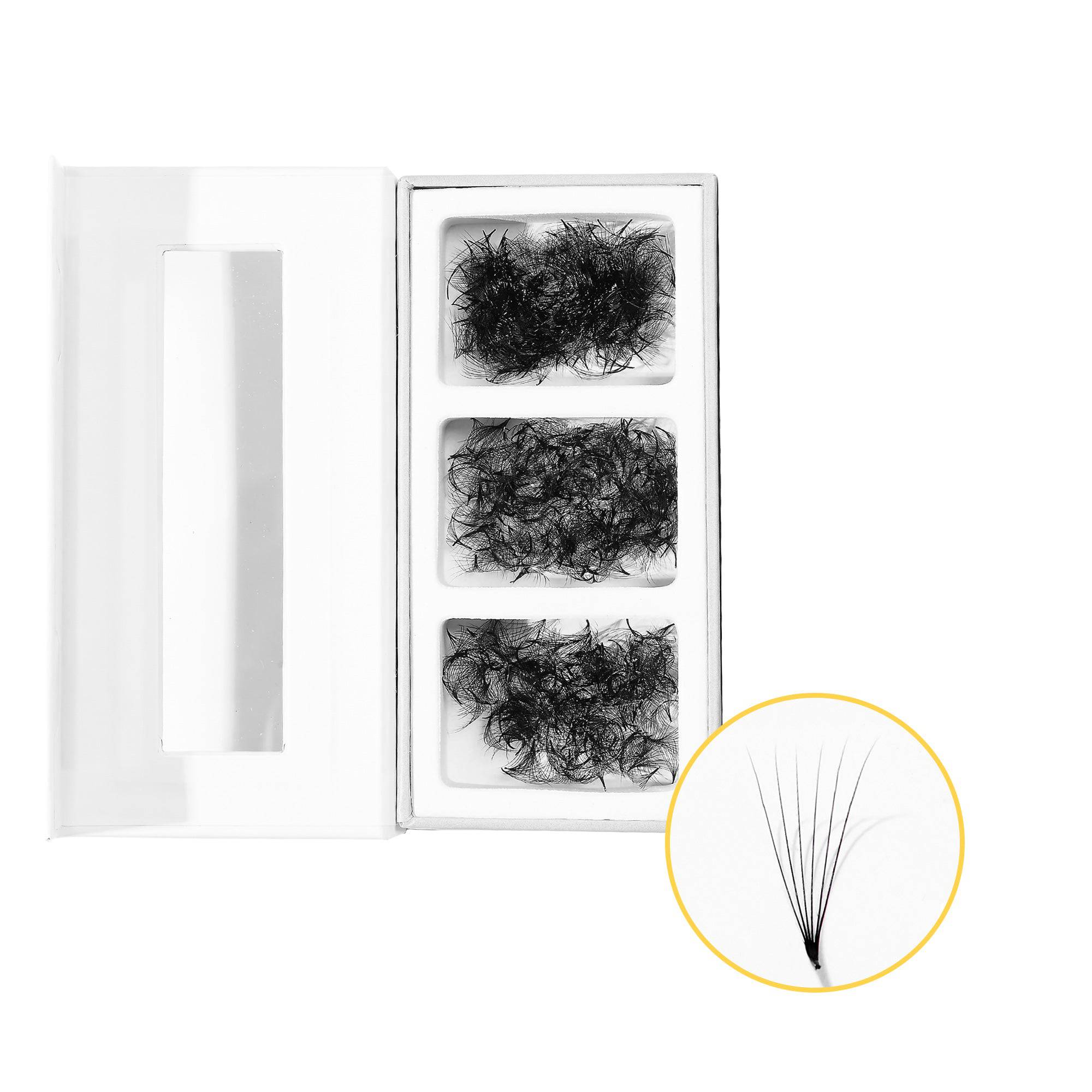 6D Mix 3in1 GLAMOREYELASH 750 Promade Natural Eyelashes Extensions | Loose Mix 3 Fan from 3D to 14D Handmade Individual Lashes | 0.03/0.05/0.07mm Thickness of Mink Lashes | C CC D Curl - GlamorEyelash
